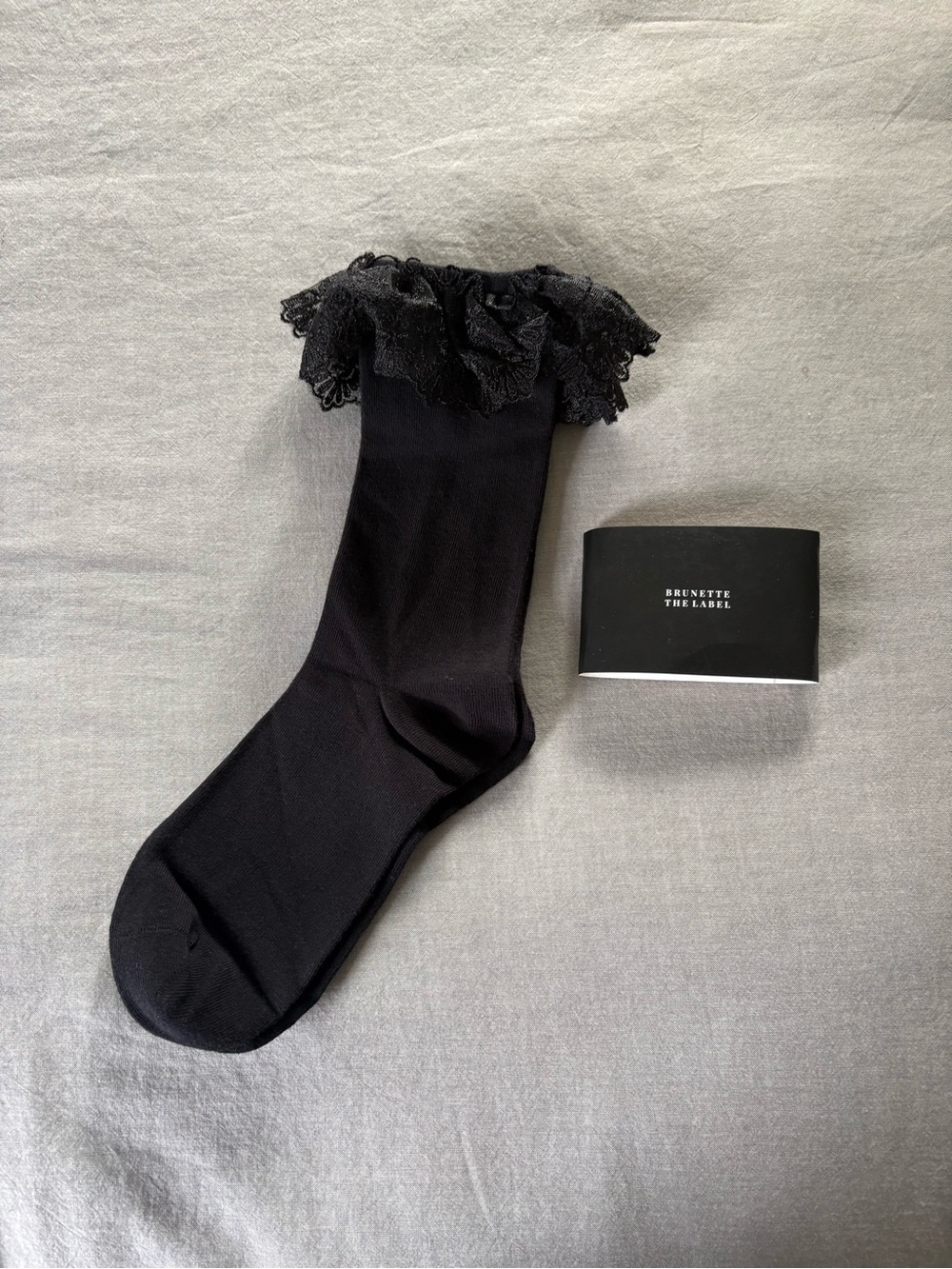 Brunette The Label Black Lace Trim Socks